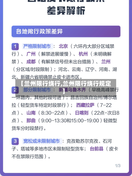 【兰州限行绕行,兰州限行绕行规定】