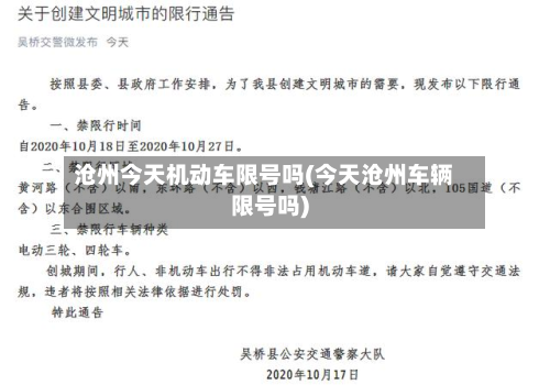 沧州今天机动车限号吗(今天沧州车辆限号吗)-第2张图片