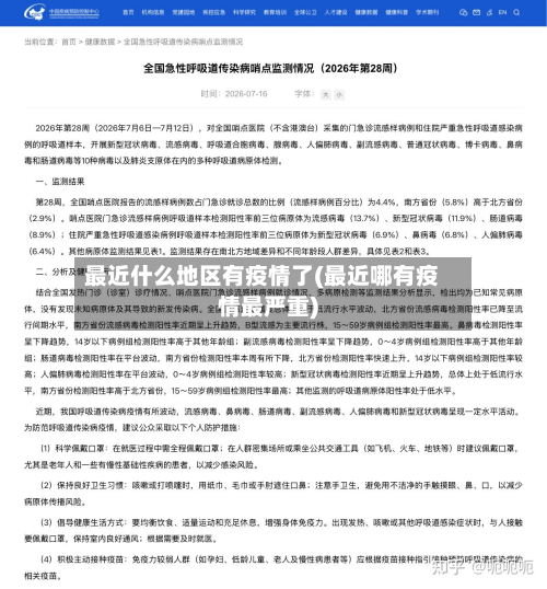 最近什么地区有疫情了(最近哪有疫情最严重)