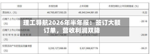 理工导航2026年半年报：签订大额订单	，营收利润双降-第3张图片