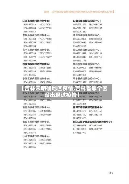 【吉林未明确地区疫情,吉林省那个区没出现过疫情】-第2张图片