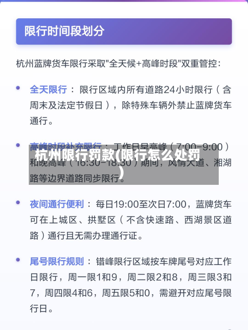 杭州限行罚款(限行怎么处罚)