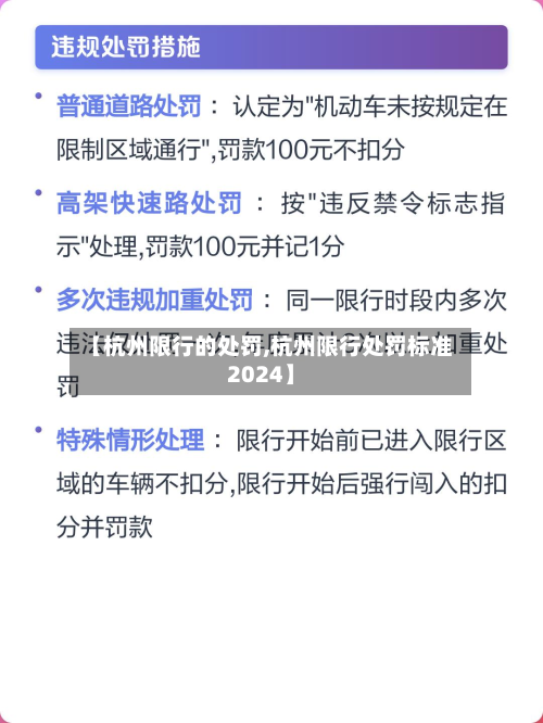 【杭州限行的处罚,杭州限行处罚标准2024】