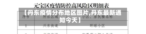 【丹东疫情分布地区图片,丹东最新通知今天】