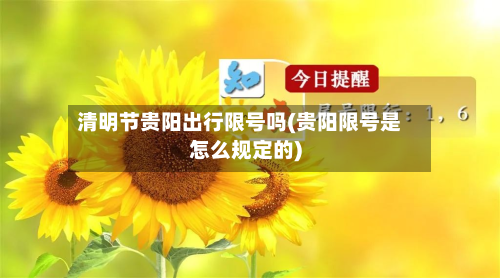 清明节贵阳出行限号吗(贵阳限号是怎么规定的)