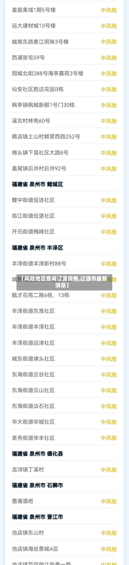 【风险地区查询辽源疫情,辽源市最新消息】