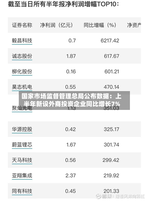 国家市场监督管理总局公布数据:上半年新设外商投资企业同比增长7%-第2张图片