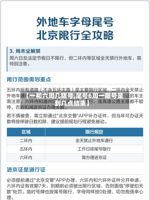 【一和六周几限号,尾号6周一限号是到几点结束】