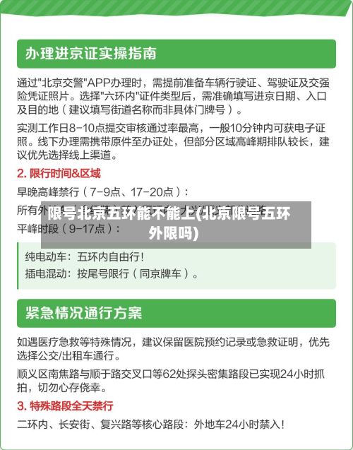 限号北京五环能不能上(北京限号五环外限吗)