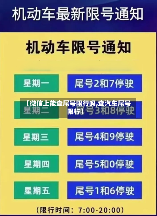 【微信上能查尾号限行吗,查汽车尾号限行】