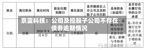 京蓝科技：公司及控股子公司不存在债务逾期情况-第2张图片