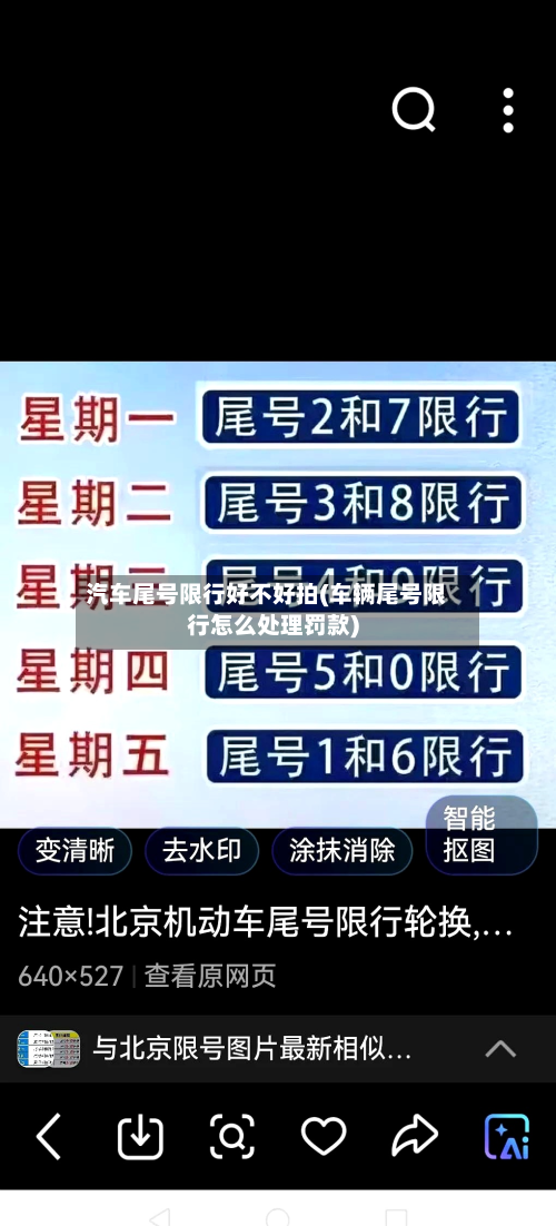 汽车尾号限行好不好拍(车辆尾号限行怎么处理罚款)