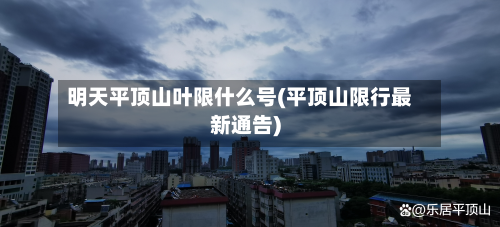 明天平顶山叶限什么号(平顶山限行最新通告)-第3张图片