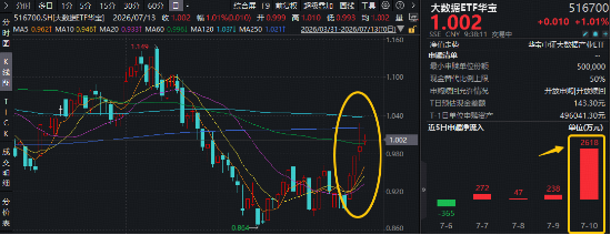 国常会重磅部署！加快通信网	、算力网建设！大数据ETF华宝（516700）逆市拉升1.4%，单日吸金2618万元！